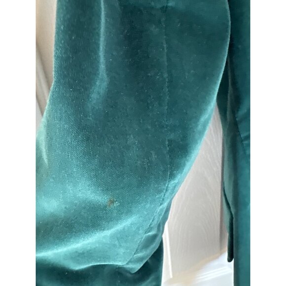 Vintage Prestige Of Boston Green Velvet Blazer Size 16 With Silver Buttons - Picture 5 of 12